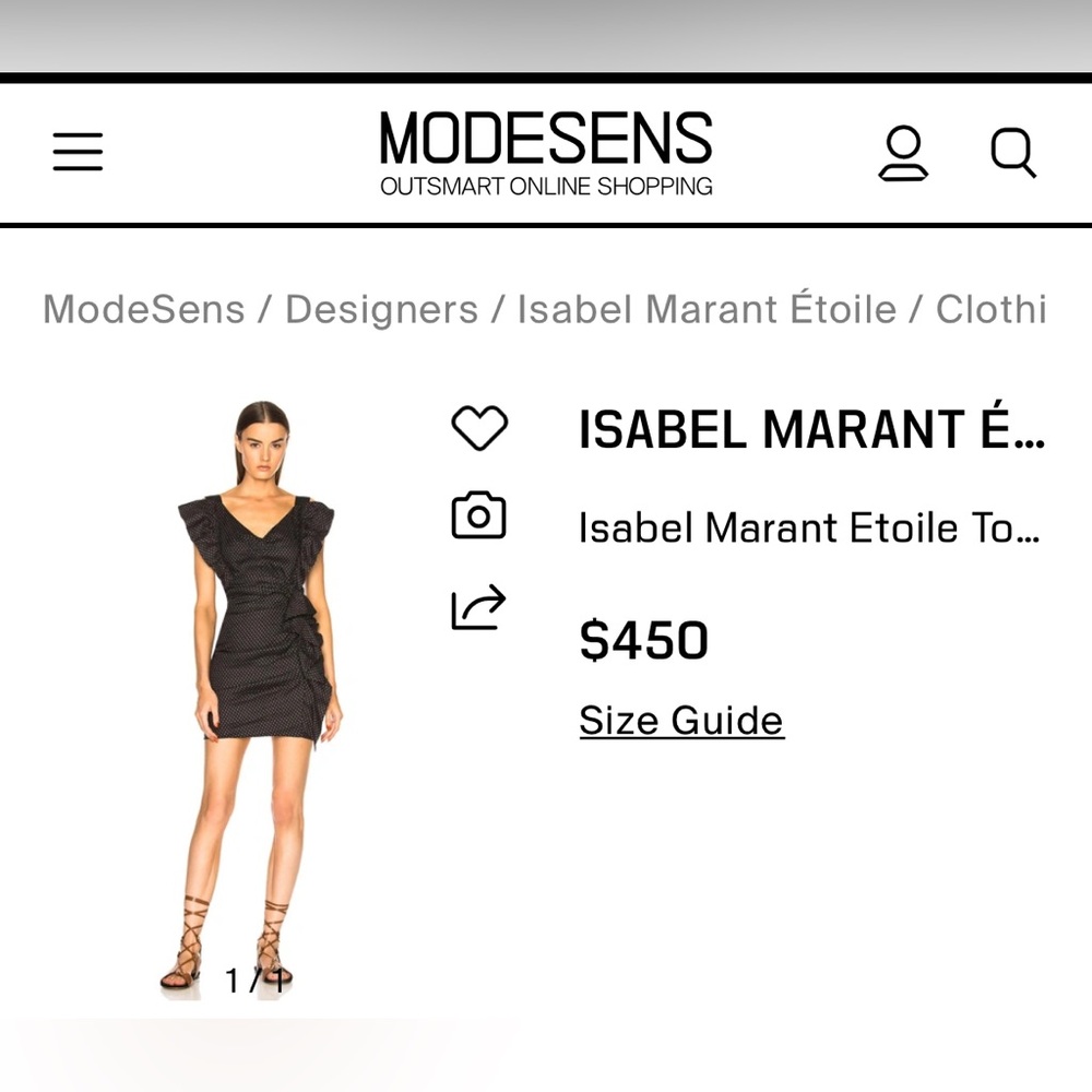 NWOT Isabel Marant Topaz Chic Linen Ruffle Dress - Picture 2 of 5